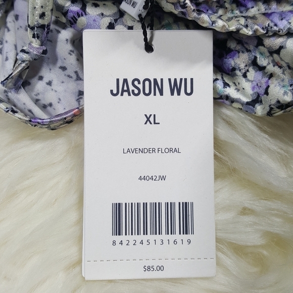 Grey Jason Wu Lace Trim Satin Runner PJ Shorts XL - Picture 8 of 9